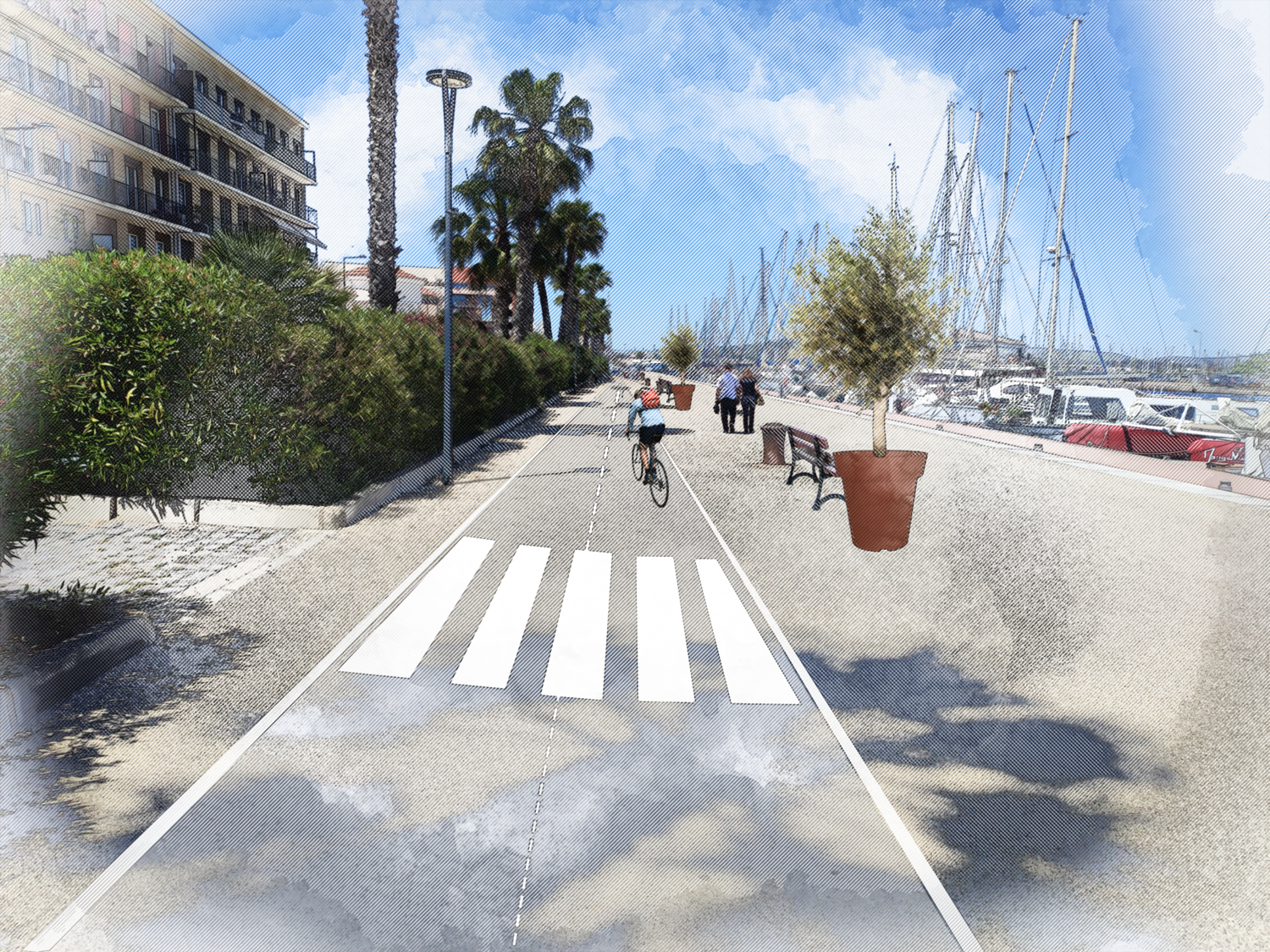 Étude de faisabilité pour l&rsquo;aménagement de la rocade vélo Nord de Sète